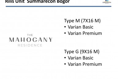 Mahogany Residence Type